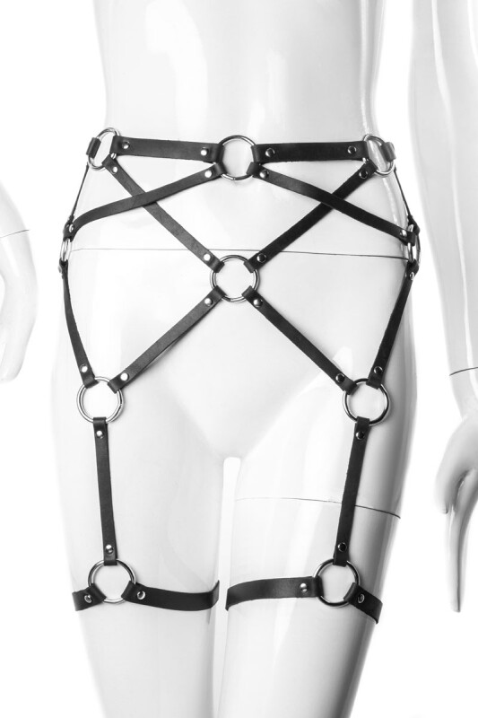 Гартери One Size G7.1 Candy Hero, з натуральної шкіри, чорні - Зображення 4