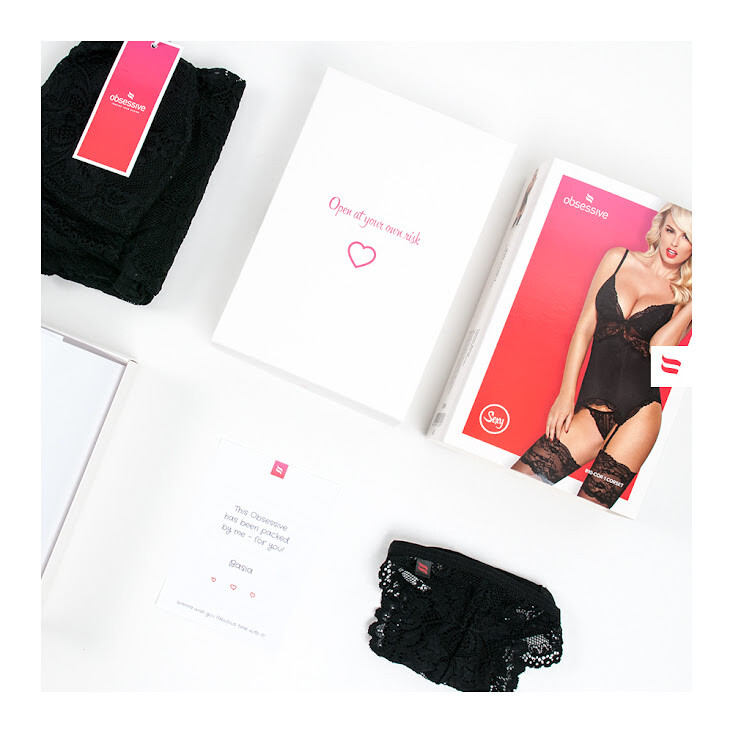 Сексуальне боді Obsessive Softily, L/XL, з відкритою спиною, чорне - Изображение 1