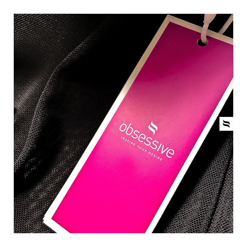 Сексуальний корсет Obsessive Stormea, S/M, імітація латексу, з трусиками, чорний