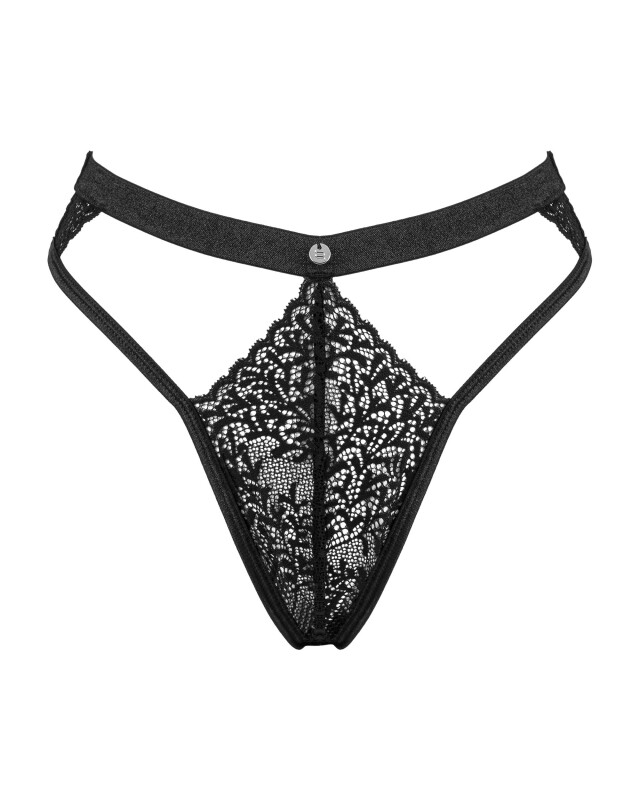 Еротичні стрінги Obsessive Yaskana M/L, мереживні, чорні - Зображення 3