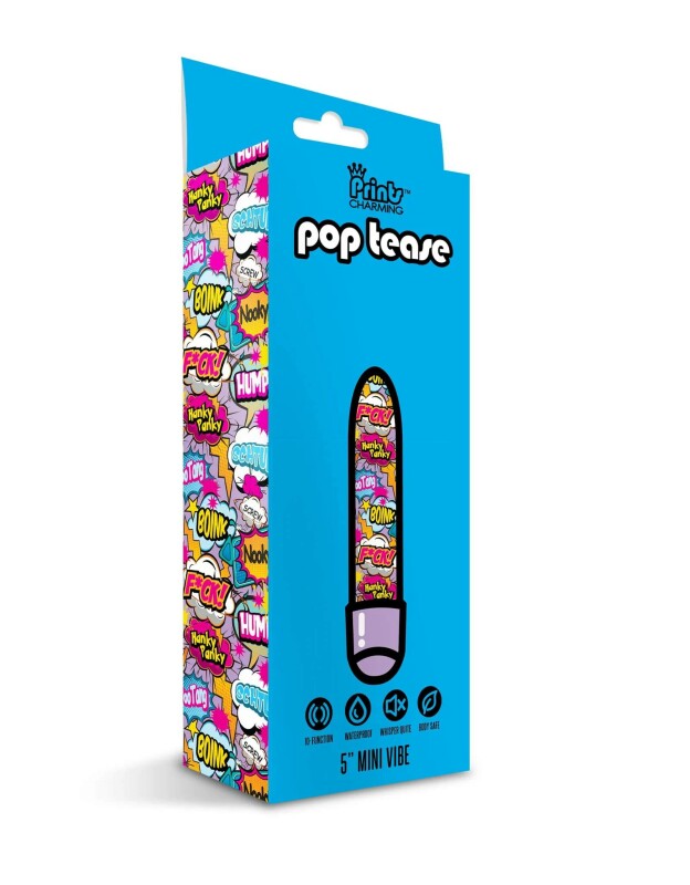 Міні-вібратор із принтом Prints Charming Pop Tease мультиколор, 12.7 см х 2.5 см - Изображение 2