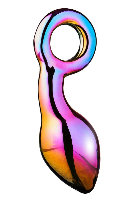 Анальна пробка Dream Toys Glamour Glass скляна, різнокольорова, 13 х 4.2 см - Зображення 4