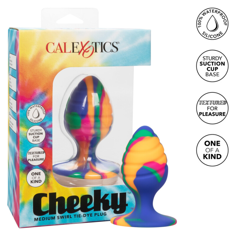 Анальна пробка рельєфна, M, на присосці California Exotic Novelties різнокольорова, 7.5 х 3.2 см - Изображение 7