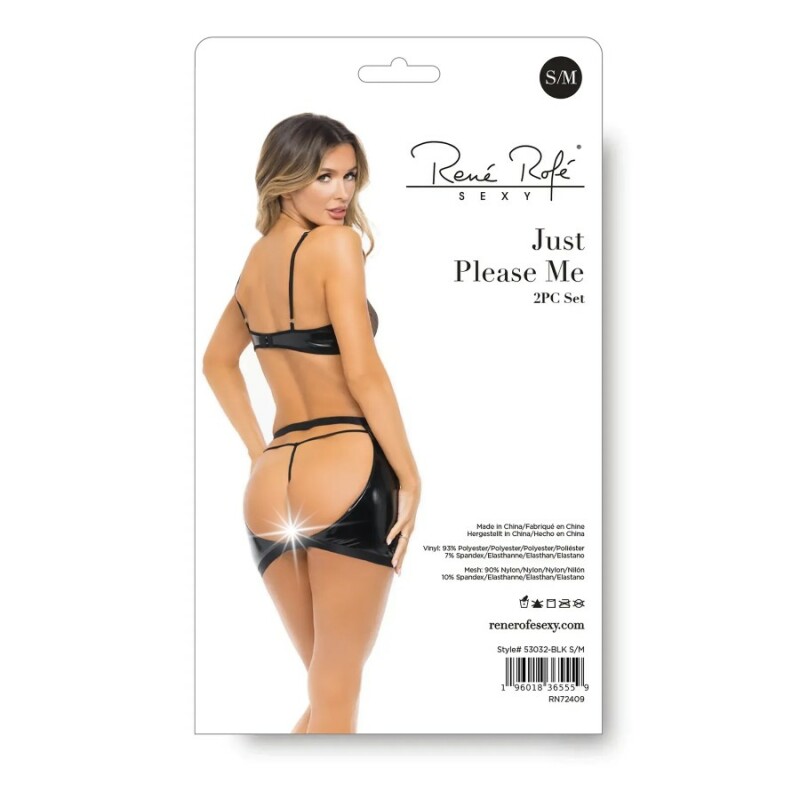 Комплект із доступом Just Please Me 2PC Set в чорному кольорі, розмір S/M - Зображення 3
