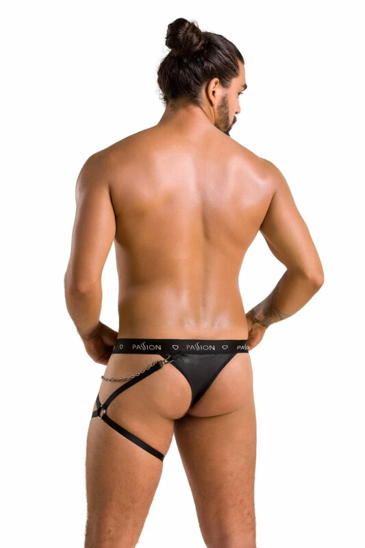 Сексуальні стрінги Passion Men Bill, XXL/XXXL, з декором на стегно, чорні - Зображення 1