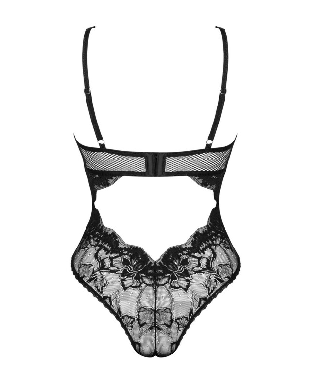 Боді мереживний Obsessive Olvidia body, розмір M/L, чорний - Изображение 8