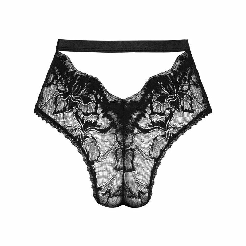 Трусики сексуальні XS/S Obsessive Olvidia, мереживні, чорні - Изображение 5