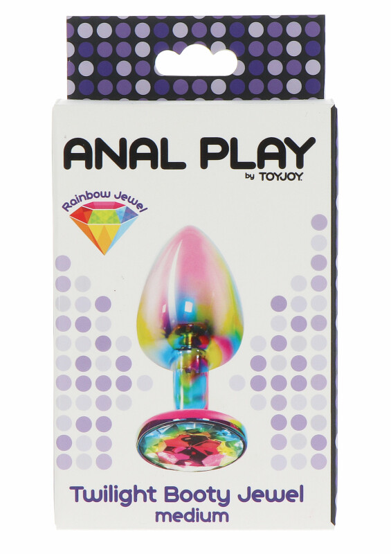 Анальна пробка M Toy Joy, з кристалом, різнокольорова, 8.2 х 3.4 см - Изображение 1