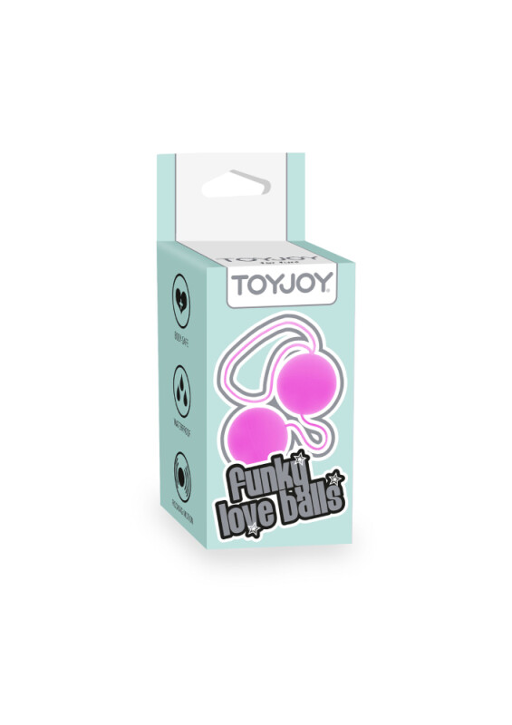 Вагінальні кульки TOY JOY на м'якій зчіпці, пурпурові, 22 х 3.5 см - Изображение 1