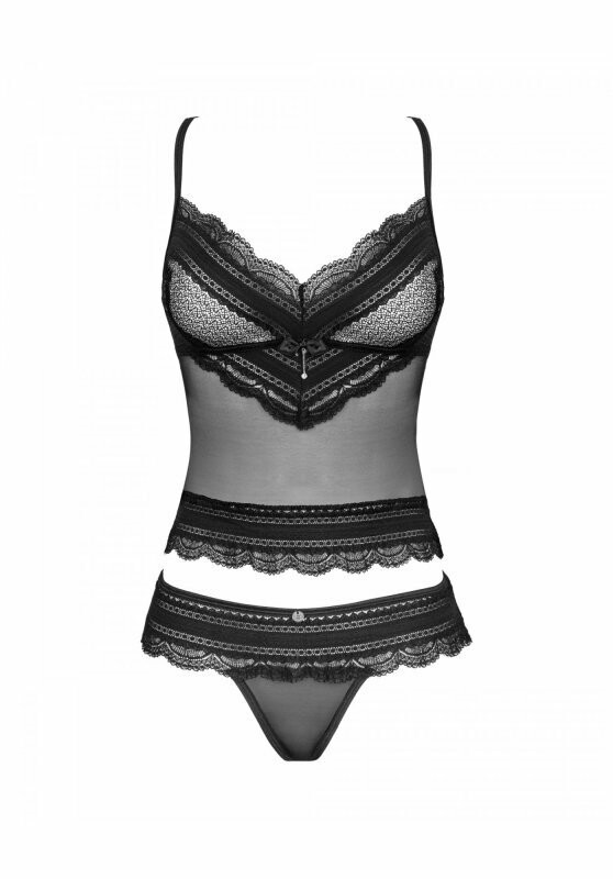 Комплект сексуальний Obsessive Ivannes, розмір S/M, чорний - Изображение 6