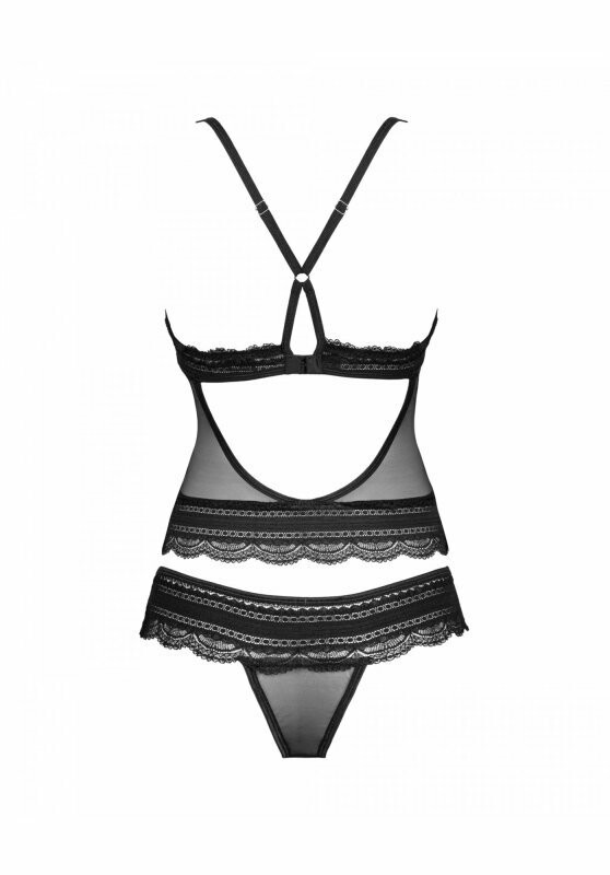 Комплект сексуальний Obsessive Ivannes, розмір S/M, чорний - Изображение 7