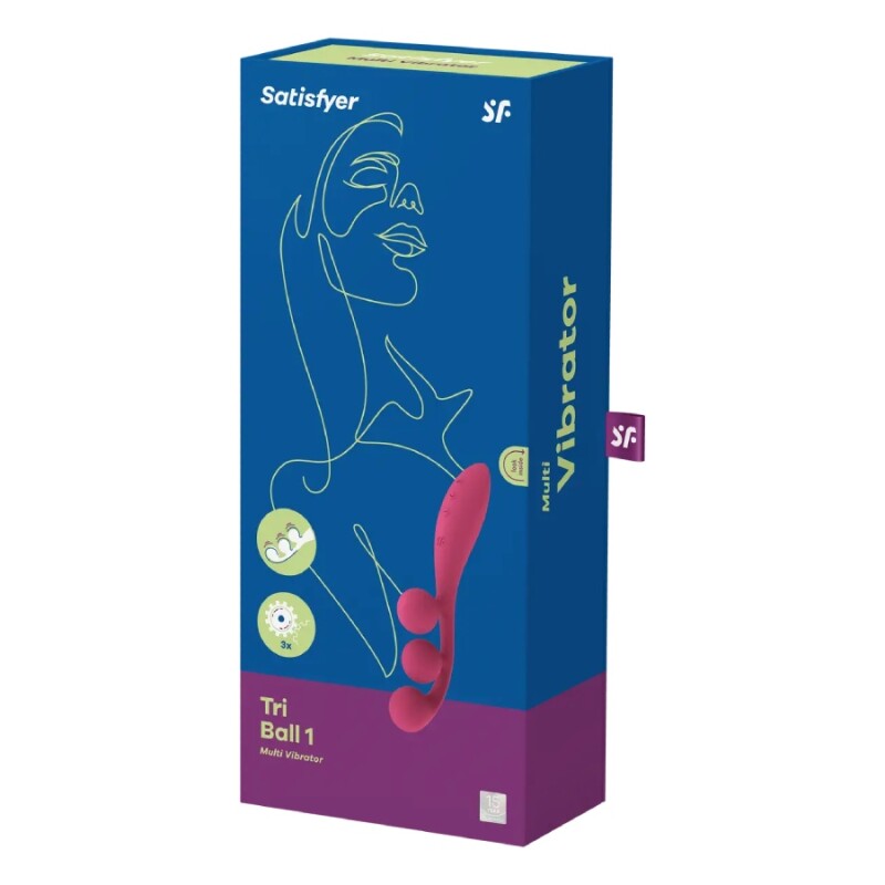 Вібратор універсальний Satisfyer Tri Ball 1 з трьома кульками, червоний, 22.2 х 4 см - Зображення 1