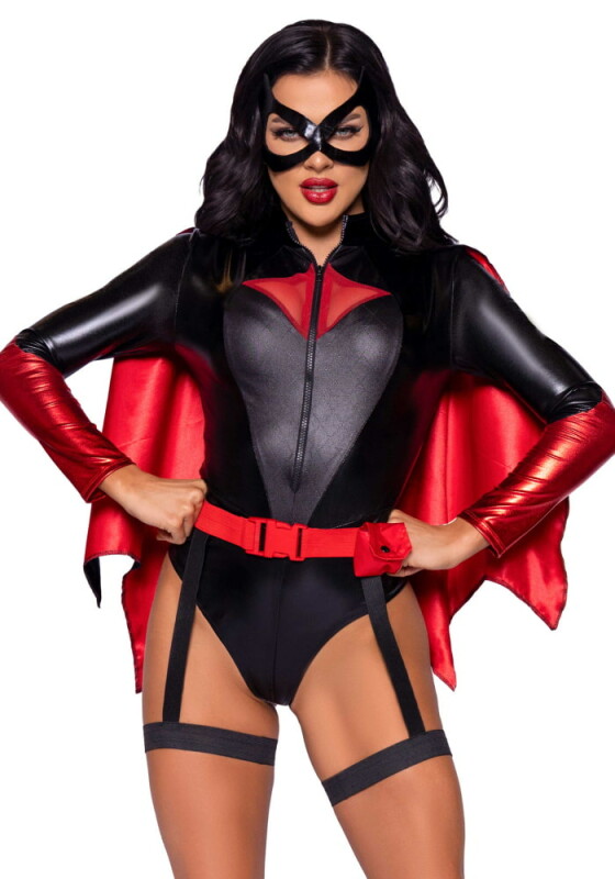 Сексуальний костюм Leg Avenue Bat Woman, XS, із 4 предметів, чорно-червоний - Зображення 2