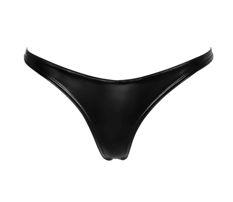 Стрінги сексуальні вінілові XL P010 Noir Handmade, чорні - Изображение 1