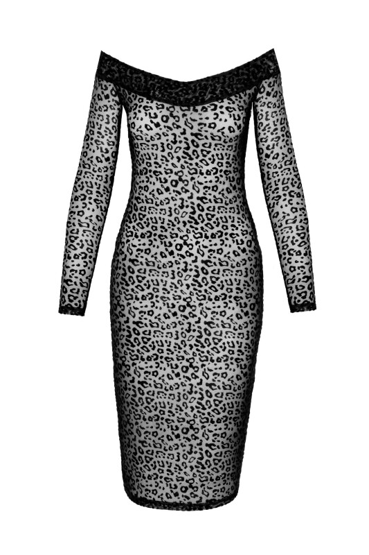 Сексуальна сукня з леопардовим принтом M F284 Noir Handmade, чорна - Зображення 2