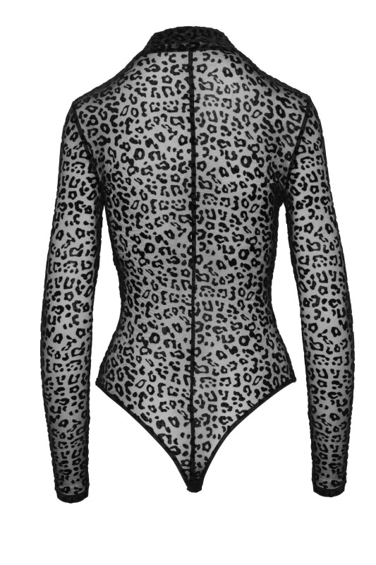 Боді сексуальне з леопардовим принтом S F287 Noir Handmade, чорне - Изображение 5