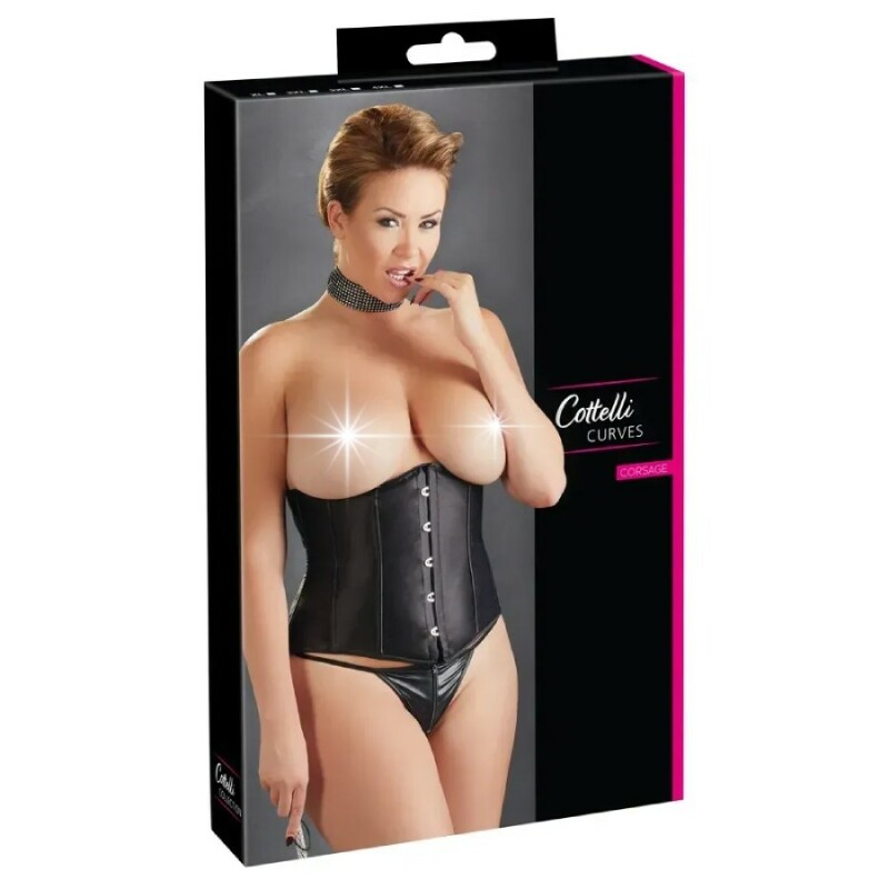 Корсет для талії Cottelli Curves Underbust Corset на гачках і шнурівці, 2XL - Изображение 1