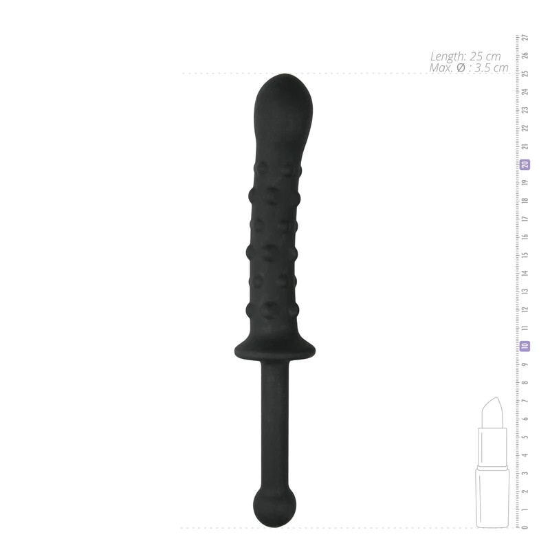 Фалоімітатор EasyToys The Handler з ручкою, чорний, 25 х 3.5 см - Зображення 3