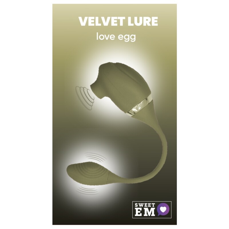 Вібратор для точки G Sweet Em Love Egg з вакуумною стимуляцією клітора, зелений, 24.5 х 4.2 см - Зображення 1