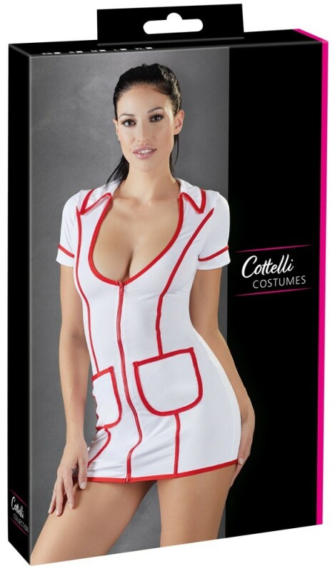 Сукня медсестри сексуальна Cottelli Colection Nurse Dress, M, біла - Зображення 5