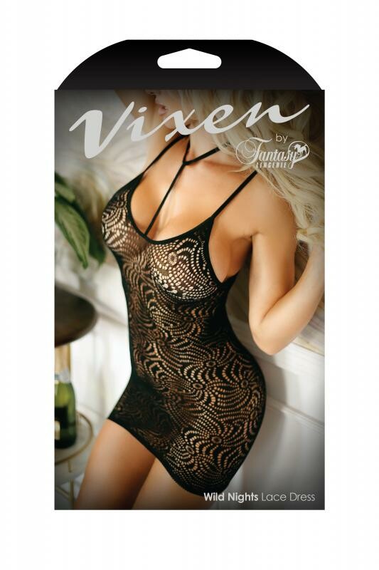 Сукня сексуальна напівпрозора One Size Wild Nights Fantasy Lingerie, чорна - Изображение 2