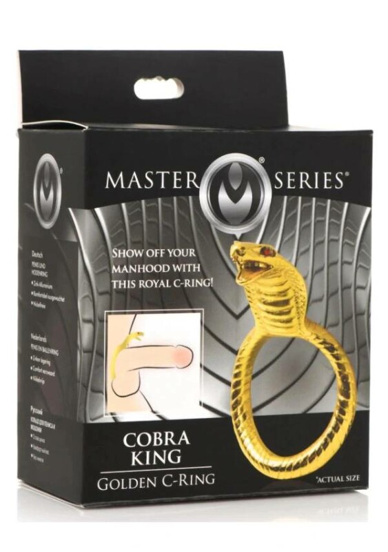 Ерекційне кільце з коброю Master Series золоте, 8.5 х 4.5 см - Изображение 1