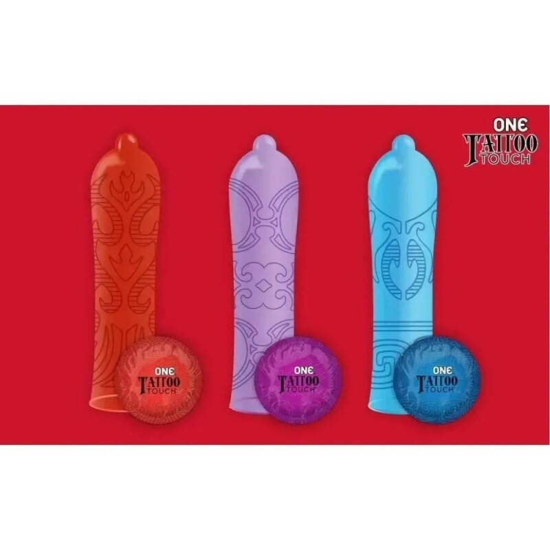 Презервативи латексні One Tattoo Touch червоні, 5 шт - Зображення 1