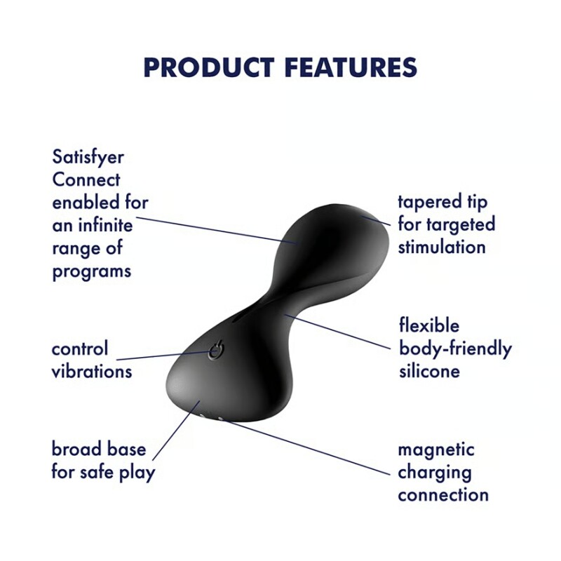 Анальний вібратор Satisfyer Trendsetter з додатком, чорний, 11.2 х 5 см - Изображение 4