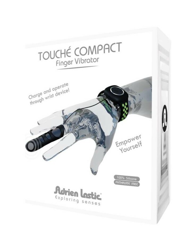 Вібратор на палець із дротовим пультом S Touché Adrien Lastic, силіконовий, чорний, 7.8 х 1.9 см - Изображение 1
