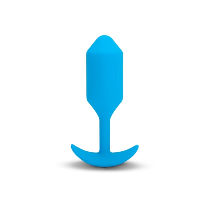 Анальний вібратор Vibe Snug Plug, силіконовий, блакитний, 13.8 х 3.7 см