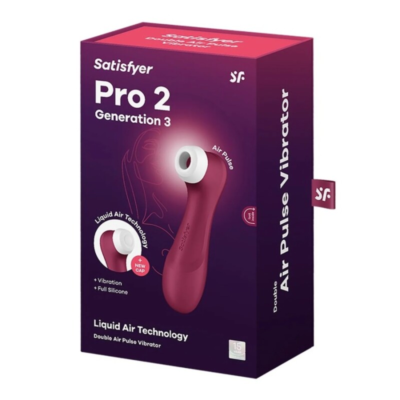 Вакуумний стимулятор клітора Satisfyer Pro 2 з вібрацією, бордовий, 16.4 х 6.5 см - Зображення 1