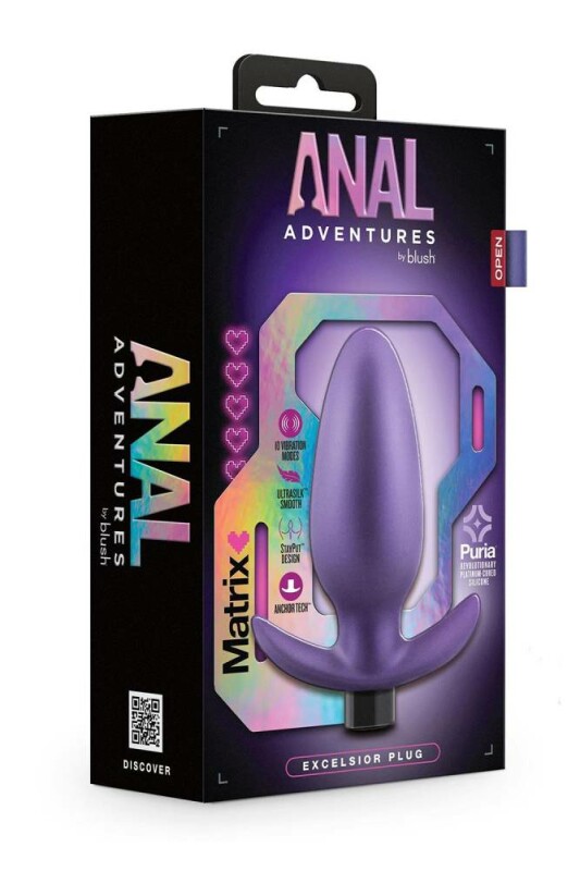 Анальний вібратор Blush Anal Adventures фіолетовий, 12 х 3.8 см - Зображення 1