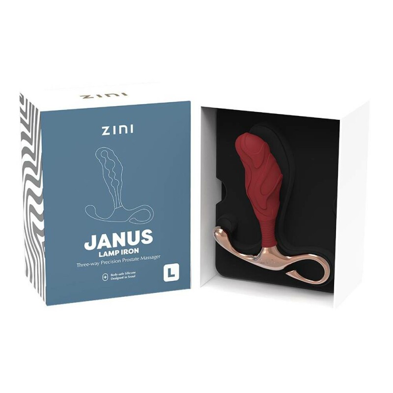 Масажер простати рельєфний, L, Zini Janus Lamp Iron бордовий, 11.9 х 3.3 см - Изображение 4