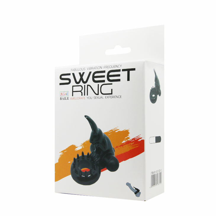 Ерекційне віброкільце BAILE Sweet ring рельєфне, чорне, 6.3 х 3.5 см - Изображение 7