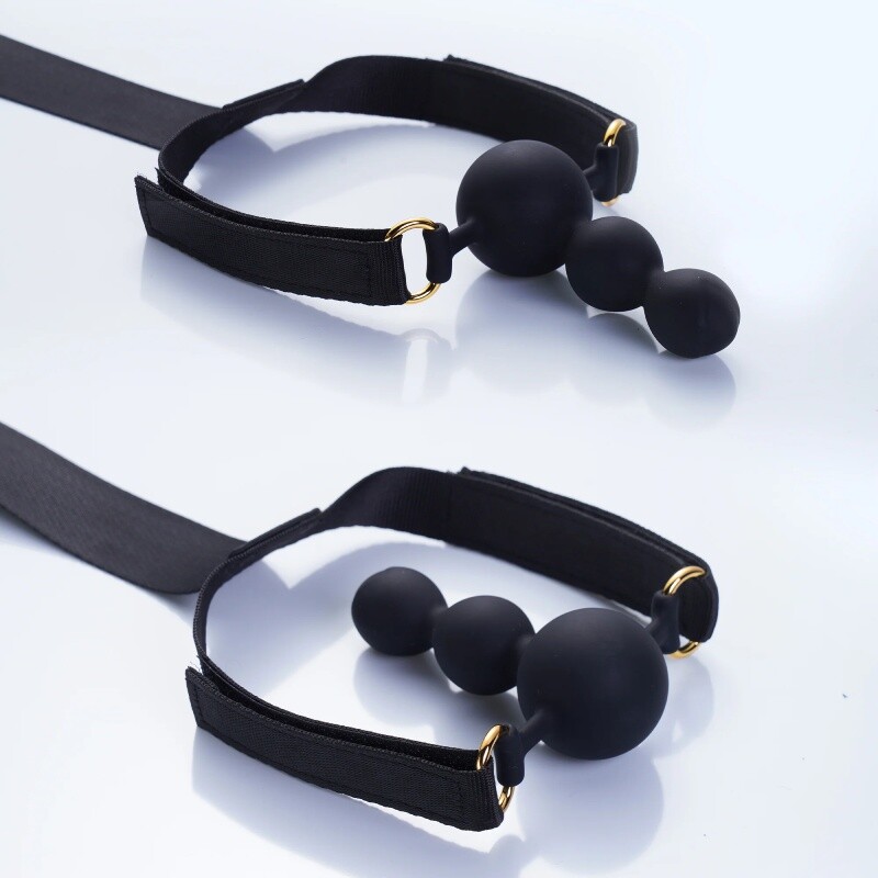 Набір для бондажу Hogtie Bondage Gear With Mouth Gags з 3 кляпами, чорний - Зображення 2