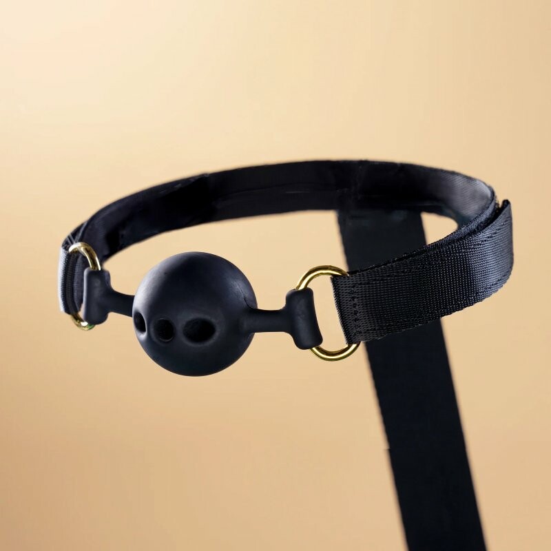 Набір для бондажу Hogtie Bondage Gear With Mouth Gags з 3 кляпами, чорний - Зображення 4