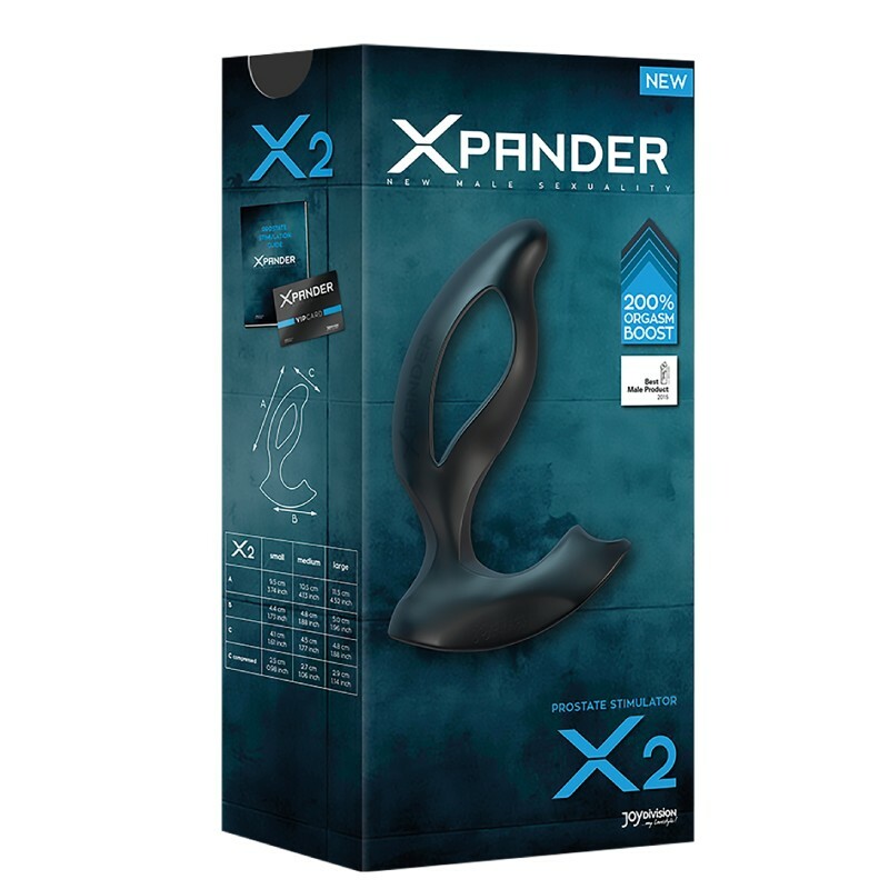 Масажер простати, розмір S, XPANDER X2 чорний, 9.5 см х 4.1 см - Изображение 1