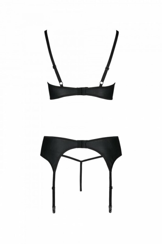 Комплект сексуальний з мереживом S/M Astrida Passion, 3 предмети, чорний - Изображение 3