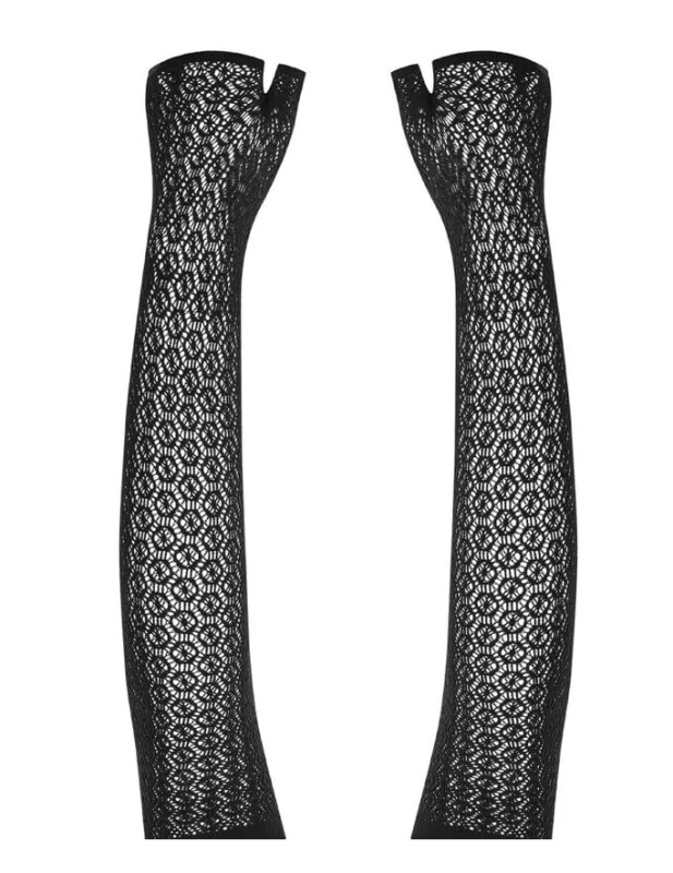 Рукавички сексуальні ажурні One Size A772 Obsessive, чорні, чорні - Изображение 2