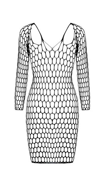 Сукня сітка Passion BS093, чорна, One size - Зображення 2