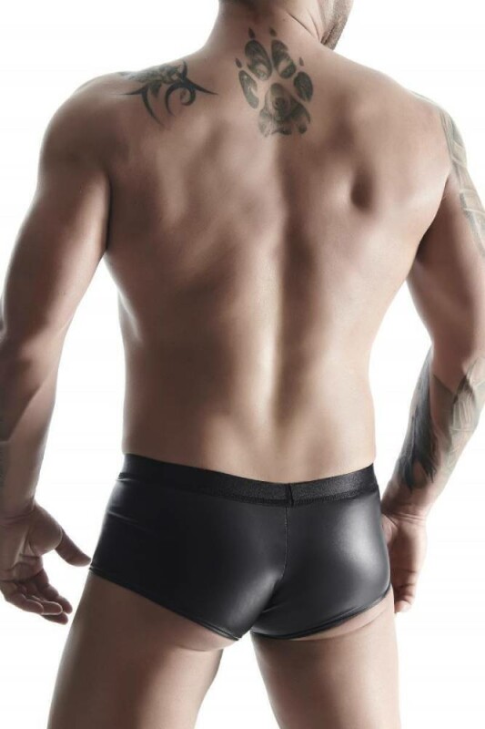 Еротичні чоловічі труси з прорізами, XL, Boxer Wetlook Regnes Fetish Planet чорні - Зображення 1