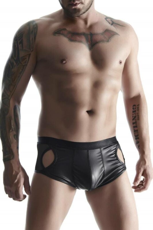 Еротичні чоловічі труси з прорізами, XL, Boxer Wetlook Regnes Fetish Planet чорні