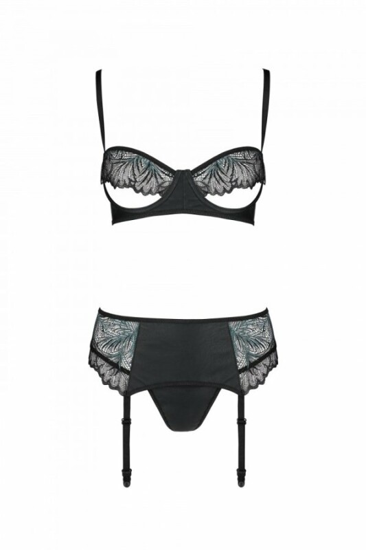Комплект сексуальний з мереживом S/M Astrida Passion, 3 предмети, чорний - Изображение 2