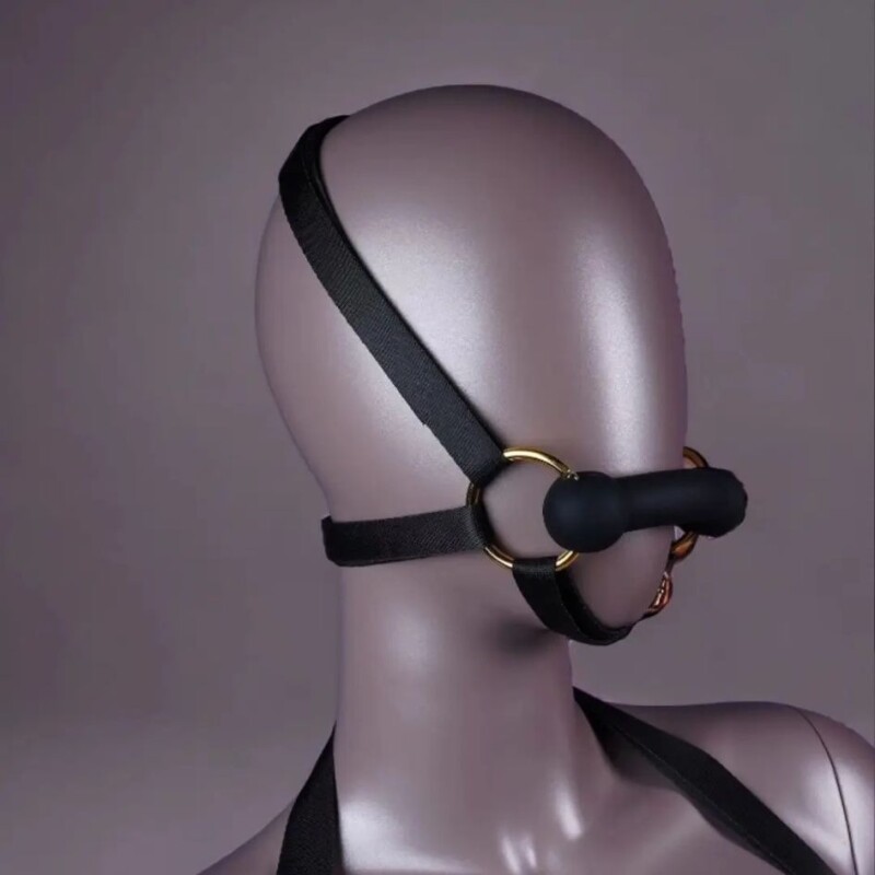 Комплект UPKO Adult Sex Harness And Head Restraint Gear портупея та упряж із кляпом, чорний - Изображение 3