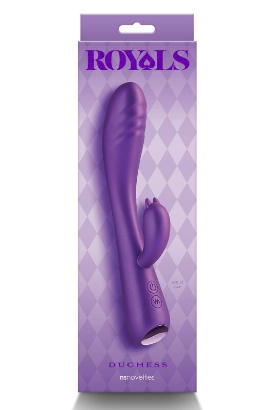 Вібратор-кролик Royals Duchess NS Novelties, силіконовий, фіолетовий, 21 х 3.5 см - Изображение 1