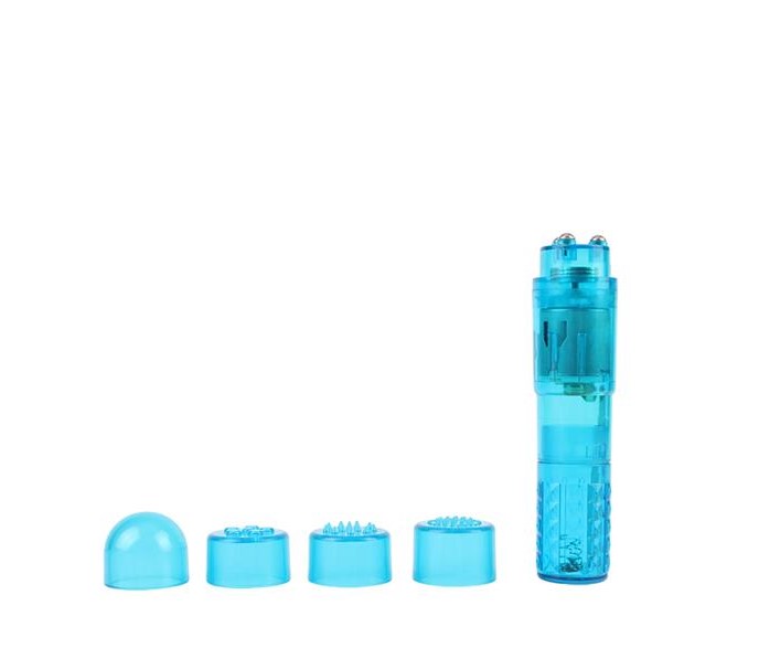 Мінівібратор Chisa Ultimate Massager зі змінними насадками, блакитний, 10 х 2.5 см - Изображение 1