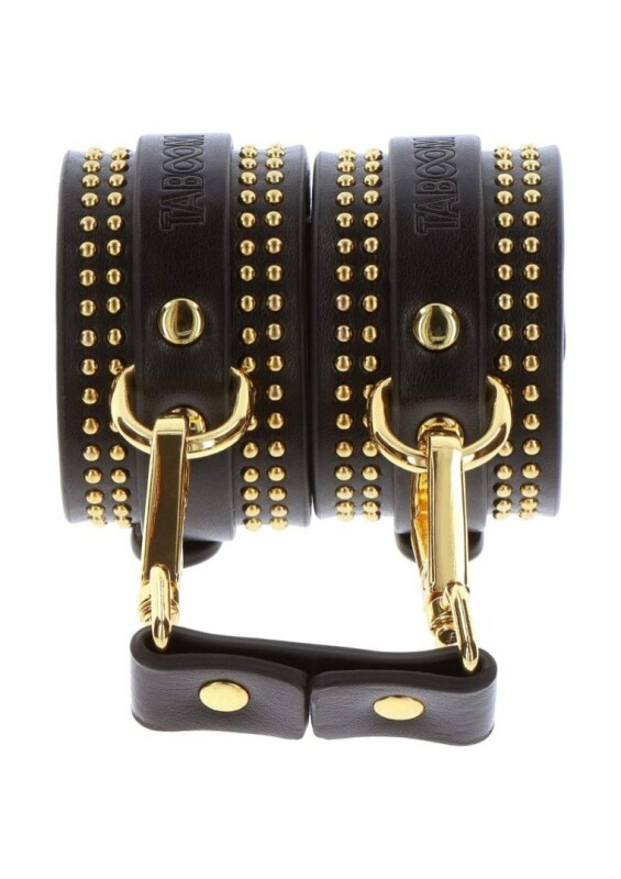 Наручники Taboom Vogue Studded Wrist Cuffs Set з веганської шкіри, чорні - Зображення 1