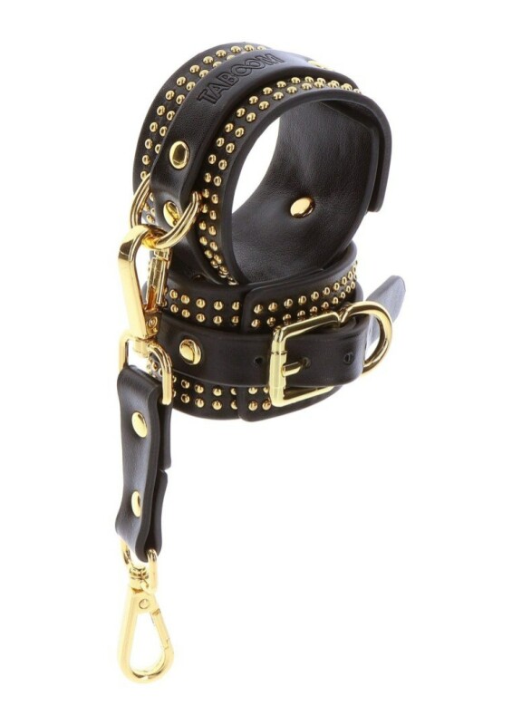 Наручники Taboom Vogue Studded Wrist Cuffs Set з веганської шкіри, чорні - Зображення 3