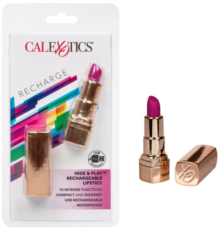 Вібратор у формі помади CalExotics Hide &amp; Play Lipstick Recharge, 7.5 х 2 см - Зображення 1