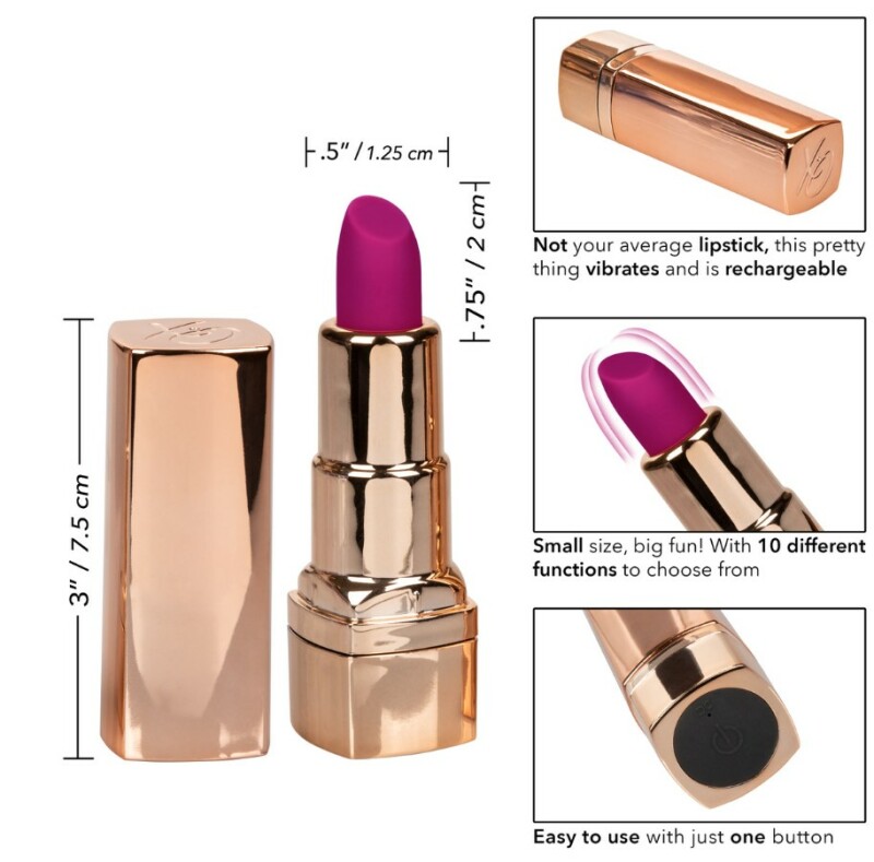 Вібратор у формі помади CalExotics Hide &amp; Play Lipstick Recharge, 7.5 х 2 см - Зображення 3
